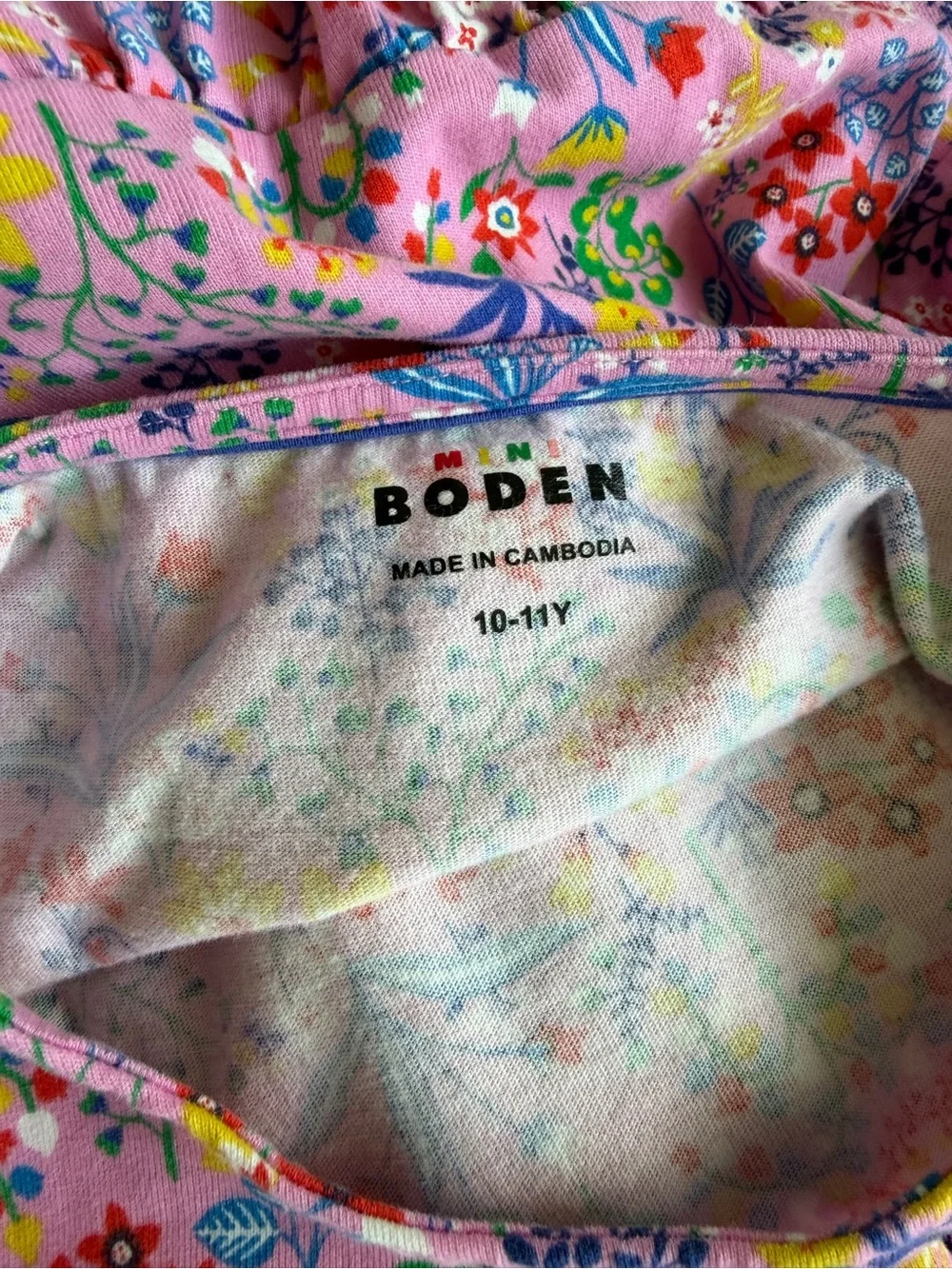 Mini Boden Ariel Twirly Jersey Dress Meadowsweet Pink Garden Floral 10-11Y